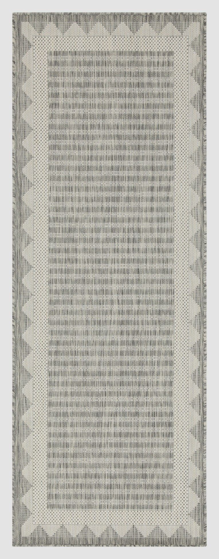 Sunshine - 2'7" X 7'3" Indoor, Outdoor Area Rug, Polypropylene - Silver - R&R Furniture Gallery (Fountain Valley, CA)