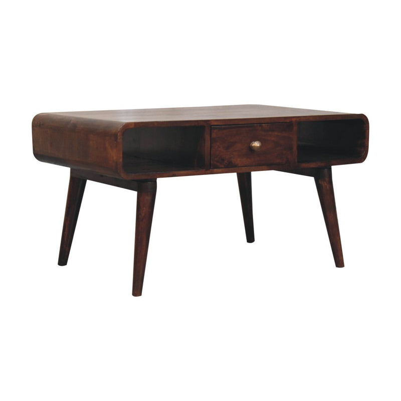 Solid Wood Curved Coffee Table - R&R Furniture Gallery (Fountain Valley, CA)
