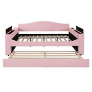 Upholstered Daybed With Storage Armrests, Trundle And Latest Integrated tooth Audio System - R&R Furniture Gallery (Fountain Valley, CA)