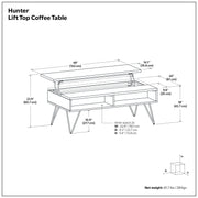 Hunter - Handcrafted Lift Top Coffee Table - R&R Furniture Gallery (Fountain Valley, CA)