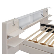 Upholstered Platform Bed With Reading Lights, Drawers, Trundle And Shelves - R&R Furniture Gallery (Fountain Valley, CA)