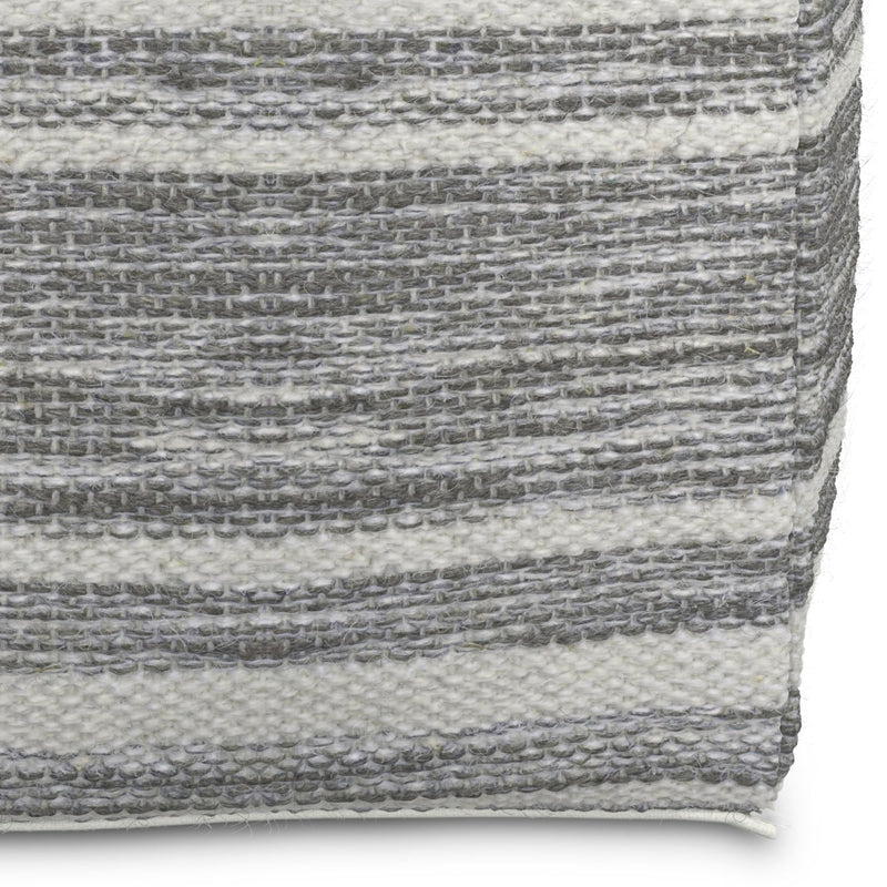 Carina - Square Woven Pouf - Black White - R&R Furniture Gallery (Fountain Valley, CA)