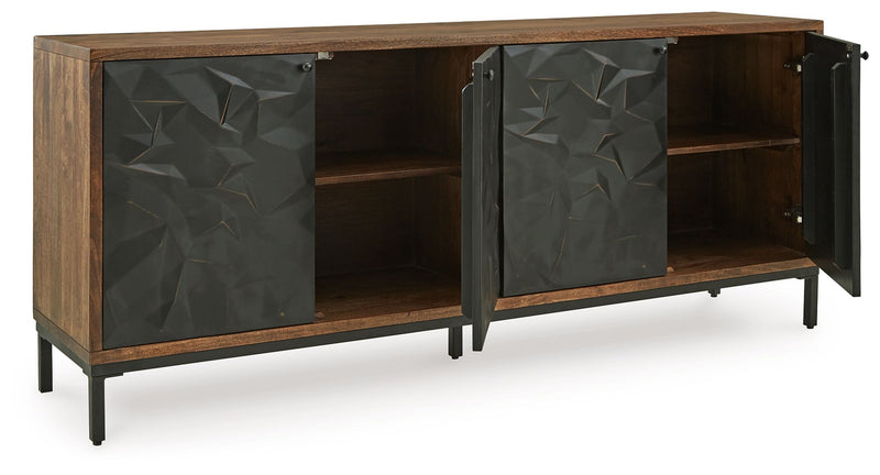 Dorannby - Accent Cabinet - Black / Brown - R&R Furniture Gallery (Fountain Valley, CA)