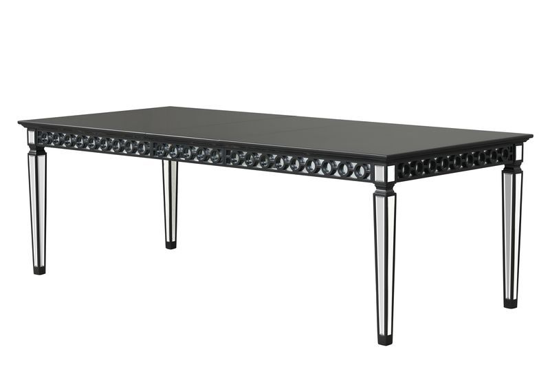 Varian II - Dining Table - Mirrored & Black - R&R Furniture Gallery (Fountain Valley, CA)