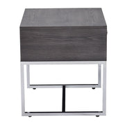 Iban - End Table - Gray Oak & Chrome - R&R Furniture Gallery (Fountain Valley, CA)