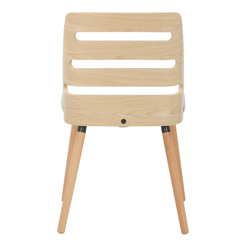 Lumi Source Trevi mid-century modern dining side chair with wooden legs and upholstered seat, stylish contemporary design