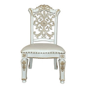 Vendome - 48" Side Chair (Set of 2) - Synthetic Leather & Antique Pearl - R&R Furniture Gallery (Fountain Valley, CA)