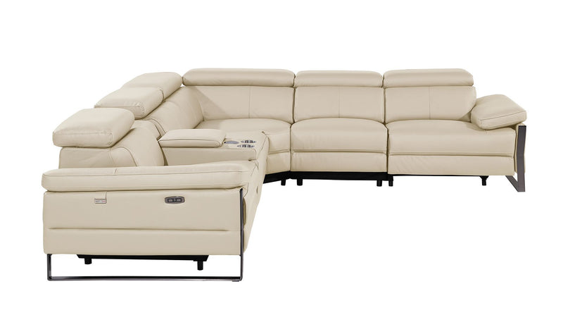 1246 - 6-Piece L-Shaped Modular Power Reclining Sectional With 3 Power Recliners And Power Headrests