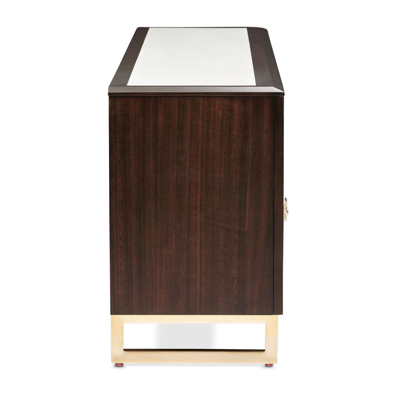 Belmont Place - Media Cabinet - White / Dark Brown - R&R Furniture Gallery (Fountain Valley, CA)