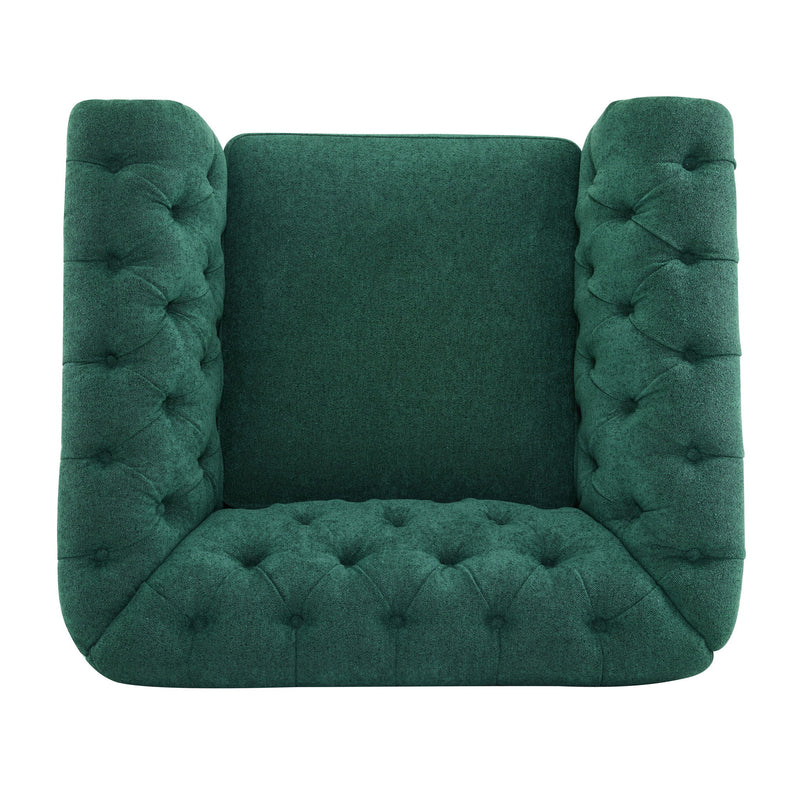 Chesterfield Style Swivel Club Chair With Button Tufted - R&R Furniture Gallery (Fountain Valley, CA)