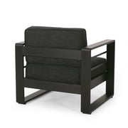 Noble House Maya Bay club arm chair with plush beige fabric and wooden legs, stylish and comfortable living room seating.