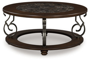 Frallyn - Round Cocktail Table - Dark Brown - R&R Furniture Gallery (Fountain Valley, CA)