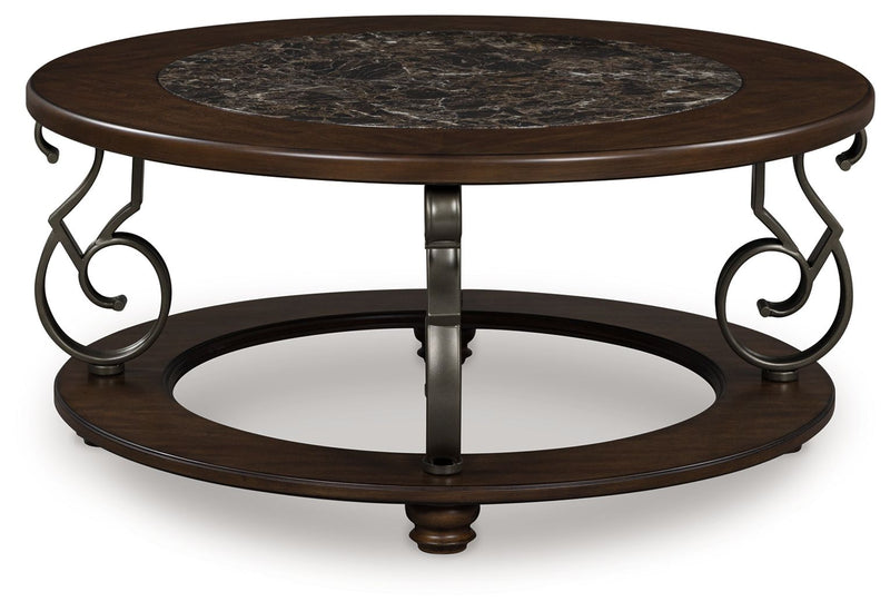 Frallyn - Round Cocktail Table - Dark Brown - R&R Furniture Gallery (Fountain Valley, CA)