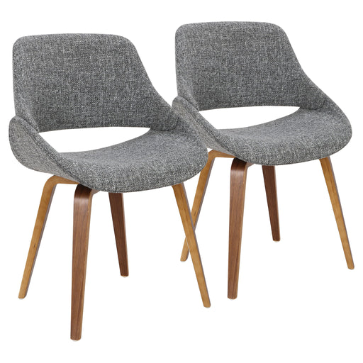 Lumi Source Fabrico mid-century modern dining chairs set of 2 with wooden legs and upholstered seats, stylish and comfortable for dining rooms.