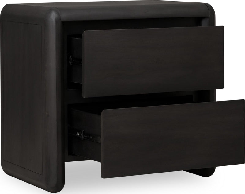 Xolani Two Drawer Acacia Wood Nightstand in Jaguar