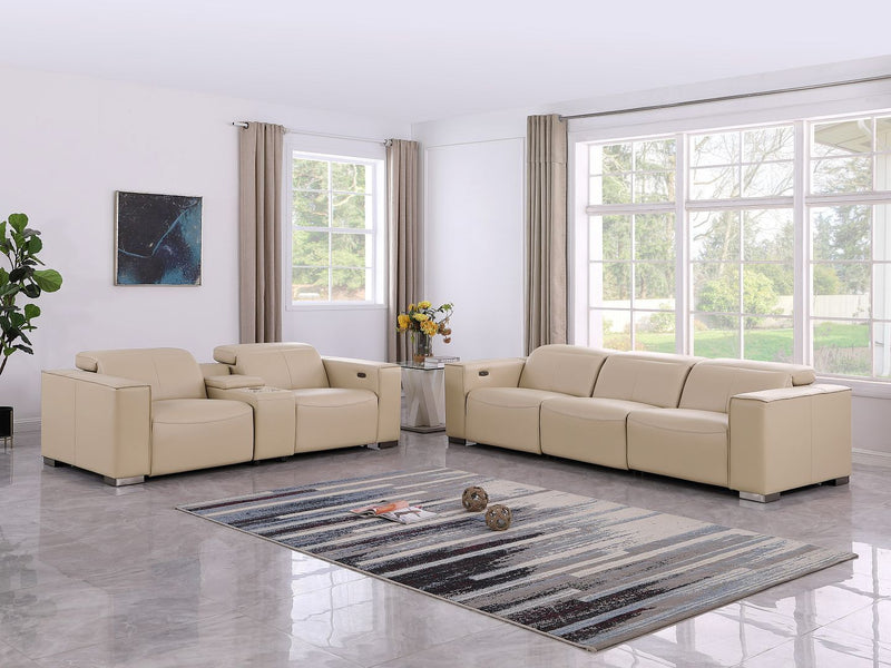 1208 - Leather Reclining Set (Sofa & Loveseat With 5 Power Recliners) - R&R Furniture Gallery (Fountain Valley, CA)
