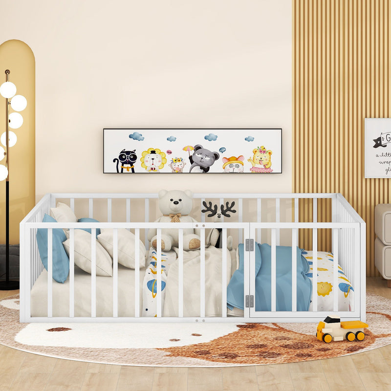 Metal Floor Bed Frame With Fence And Door - R&R Furniture Gallery (Fountain Valley, CA)