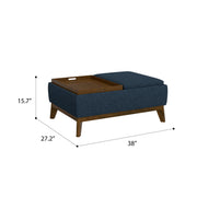 Reversible Tray Ottoman - Blue - R&R Furniture Gallery (Fountain Valley, CA)