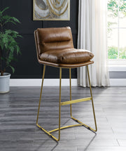 Alsey - Bar Chair - Saddle Brown Top Grain Leather - R&R Furniture Gallery (Fountain Valley, CA)