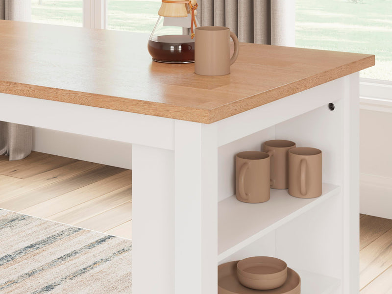 Rectangular dining room counter table by Signature Design Ashley, featuring a sturdy wooden surface and modern design.