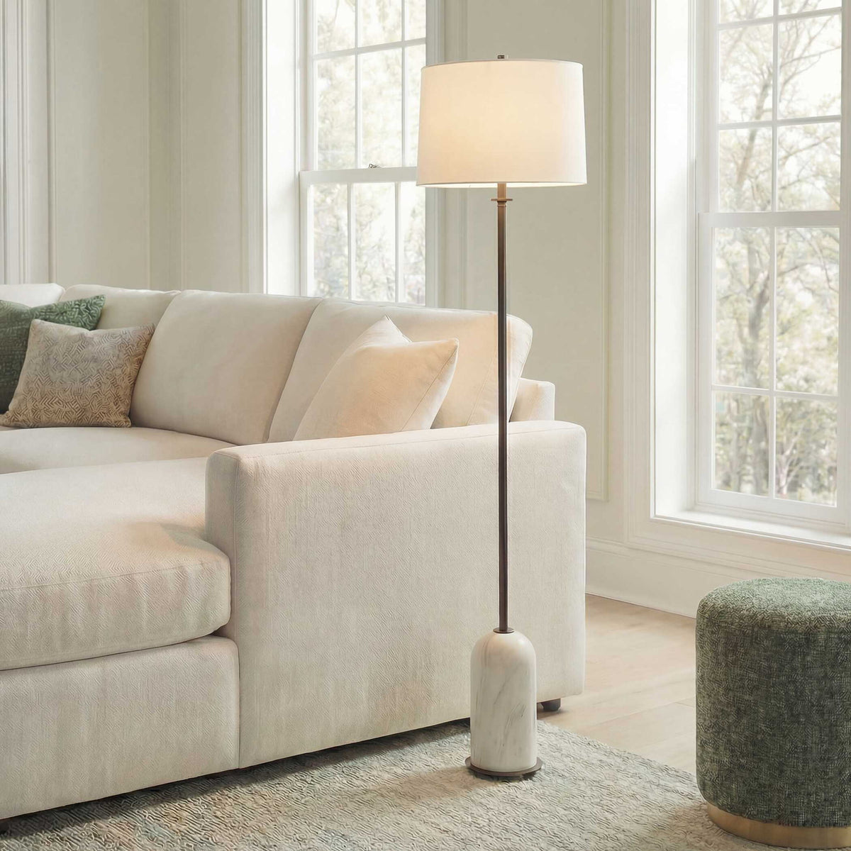 Floor Lamp - Dark Bronze / White