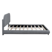 Upholstered Platform Bed With Thick Solid Frame And Stylish Curve-Shaped Design - R&R Furniture Gallery (Fountain Valley, CA)