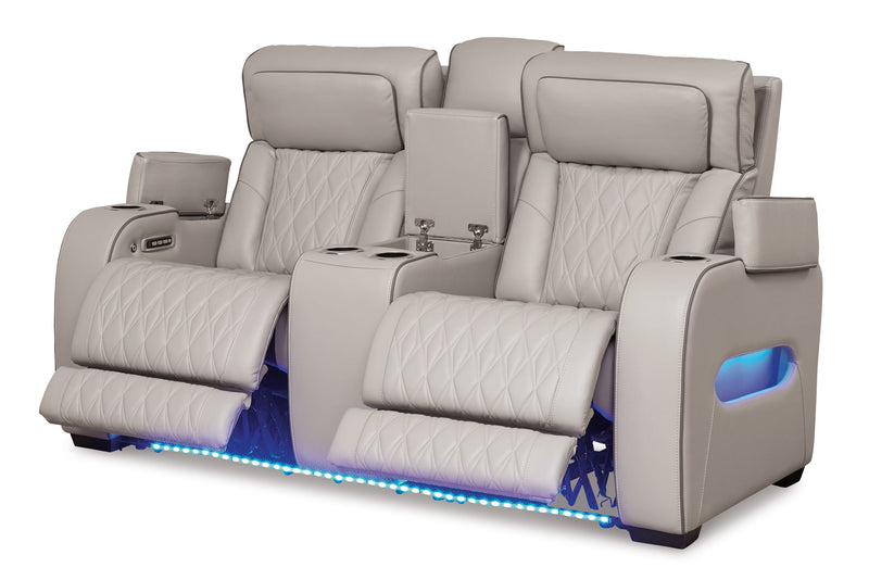 Boyington - Power Reclining Loveseat With Console/Adj Hdrst - R&R Furniture Gallery (Fountain Valley, CA)