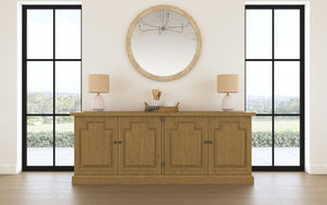 Florence 4-door Dining Sideboard Buffet Cabinet Rustic Honey