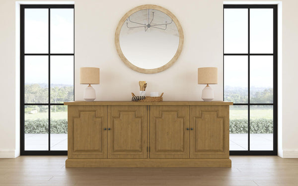Florence 4-door Dining Sideboard Buffet Cabinet Rustic Honey