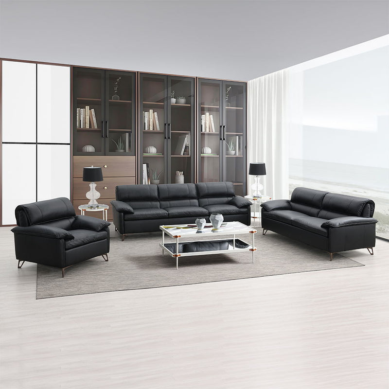 Eilene - Sofa - Black Top Grain Leather - R&R Furniture Gallery (Fountain Valley, CA)