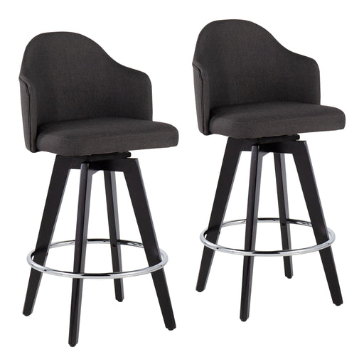 Lumi Source Ahoy contemporary fixed height counter stool set of 2 with round footrests and sleek modern design