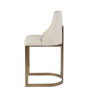 Upholstered Counter Stool With Metal Base - Cream - R&R Furniture Gallery (Fountain Valley, CA)