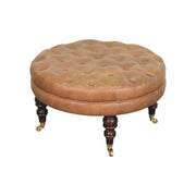 Buffalo - Round Ottoman With Castor Legs - Brown - R&R Furniture Gallery (Fountain Valley, CA)