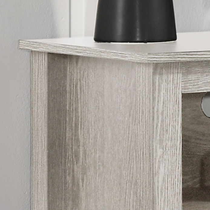 Lilola Home Benito TV stand with open shelves and cable management, modern furniture for living room entertainment setup.
