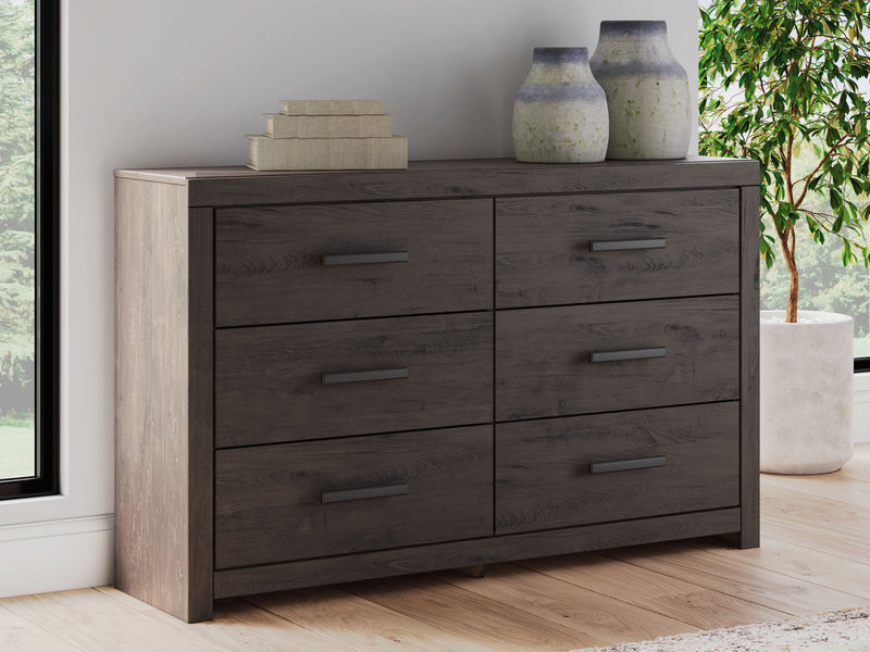 Prendonea - Six Drawer Dresser - Charcoal - R&R Furniture Gallery (Fountain Valley, CA)