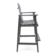 Outdoor Acacia Wood Adirondack Barstools (Set of 2) - R&R Furniture Gallery (Fountain Valley, CA)
