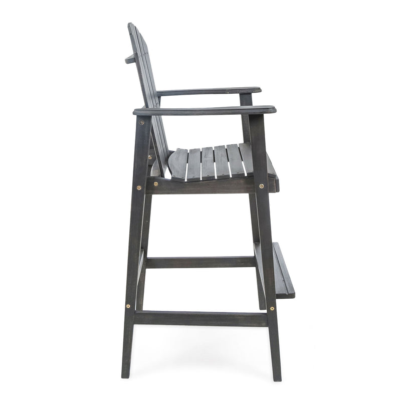 Outdoor Acacia Wood Adirondack Barstools (Set of 2) - R&R Furniture Gallery (Fountain Valley, CA)