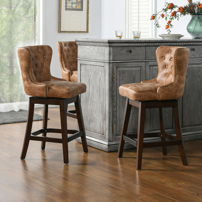 Holmes - Tufted High Back 360 Swivel Counter Height Barstool - R&R Furniture Gallery (Fountain Valley, CA)