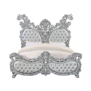Valkyrie - Eastern King Bed - Synthetic Leather & Antique Platinum - R&R Furniture Gallery (Fountain Valley, CA)