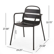 Noble House Terra Nova matte black 3-piece outdoor bistro set with round table and two chairs, stylish and weather-resistant.