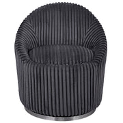 Uttermost Crue Fabric Swivel Chair with plush upholstery and modern design, shown from a side angle.
