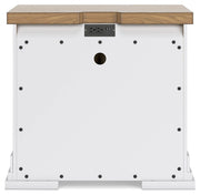 Ashbryn - Three Drawer Night Stand - White / Natural - R&R Furniture Gallery (Fountain Valley, CA)