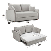 Oran - Sofa With Sleeper - Gray Chenille - R&R Furniture Gallery (Fountain Valley, CA)