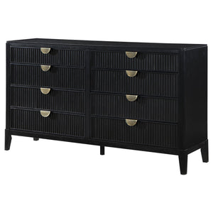 Mason - 8 Drawer Dresser With Fluted Design - Black