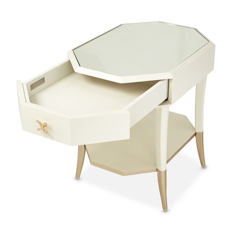 La Rachelle - Octagonal End Table - Champagne - R&R Furniture Gallery (Fountain Valley, CA)