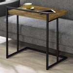 Dani Rectangular C-Shaped Sofa Side Table Rustic Nutmeg