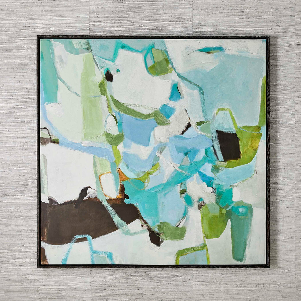 Back To You - Framed Canvas - Blue / Brown / Green