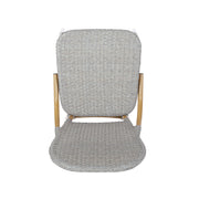 Set of two Noble House outdoor rattan and aluminum armless French bistro chairs in dark gray, perfect for patio or garden seating.
