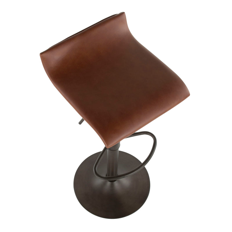Set of two Lumi Source industrial barstools with metal legs and wooden seats, perfect for modern kitchen or bar area.