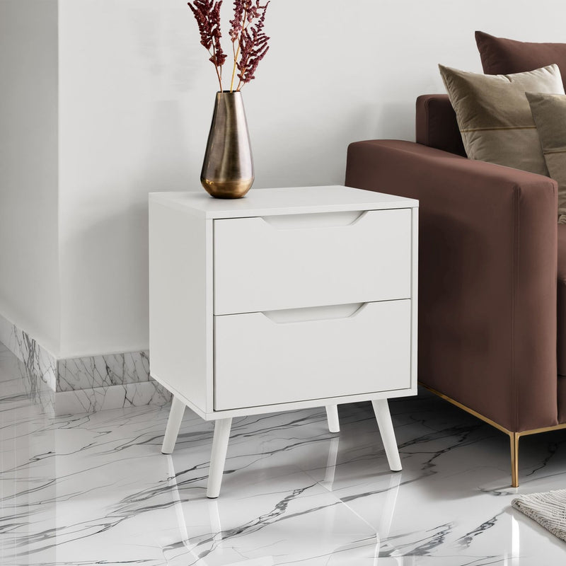 Modern 8th Street accent table with storage drawers, featuring a sleek design and contemporary finish for stylish home decor.